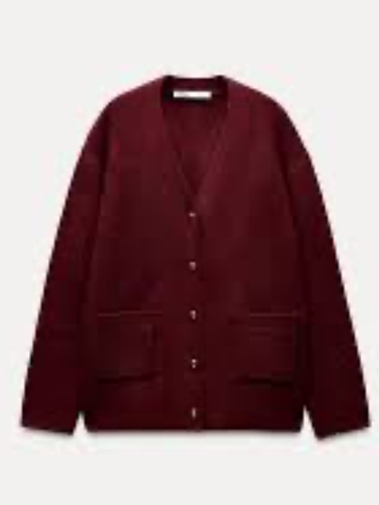Zara Sweaters - Zara Deep Wine Button-Front V-Neck Cardigan